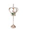 25-Inch tall Gold Metal Crown Stand Glass Votive Candle Holder Wedding Home